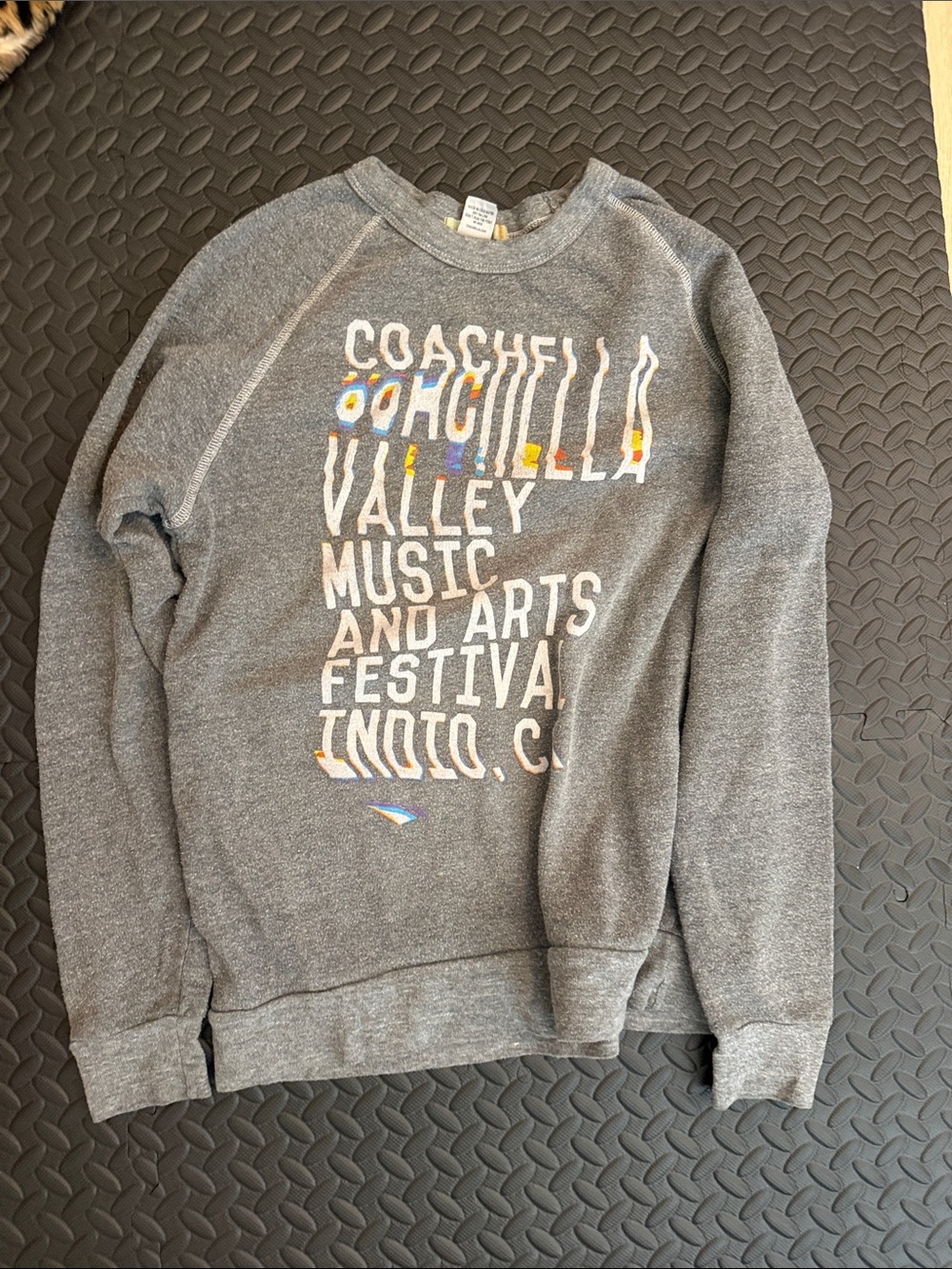 Alternative Men's Gray Coachella Graphic Crewneck Sweatshirt circa 2014